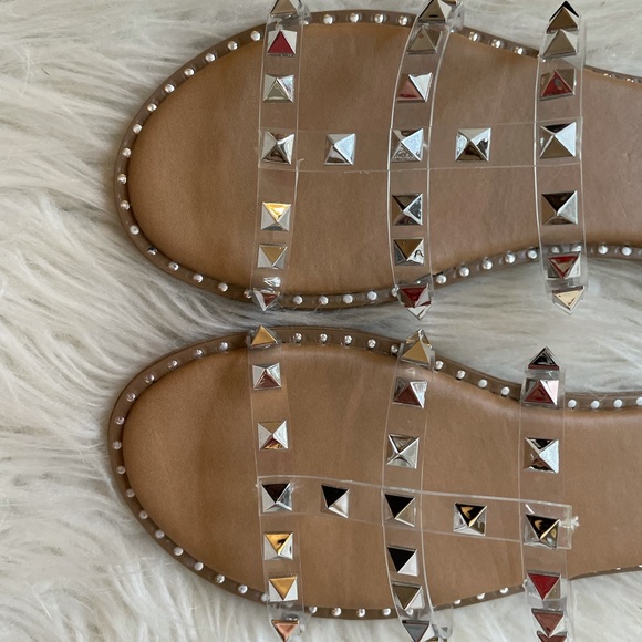 Clear Strap Spiked Sandals - Picture 3 of 12